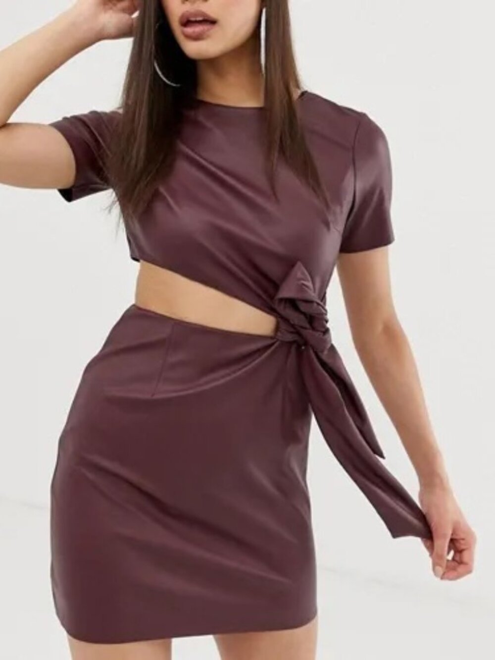 NEW! ASOS Faux Leather Side Cut Out Mini Dress